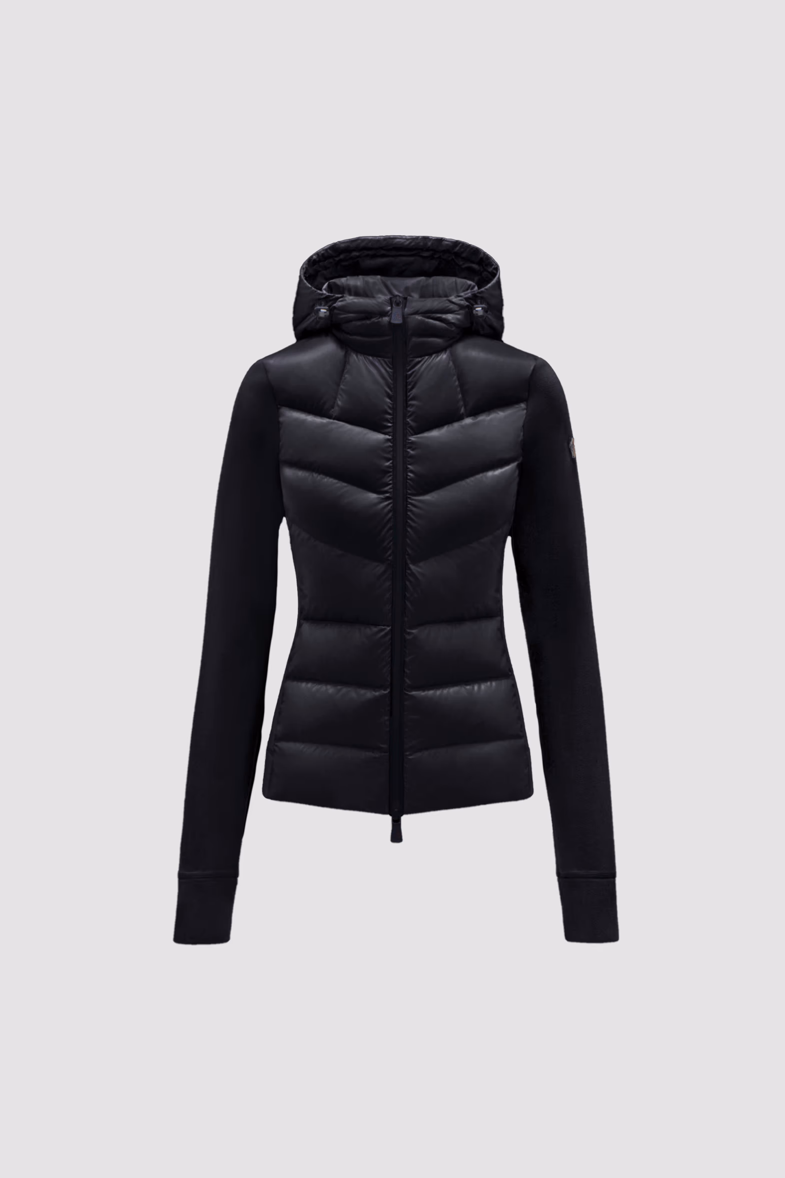 Padded Fleece Hoodie Women Black Moncler 2